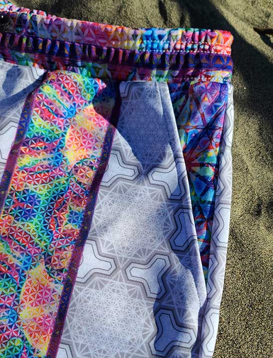 64 Point Star Tetrahedron Day Trip Shorts