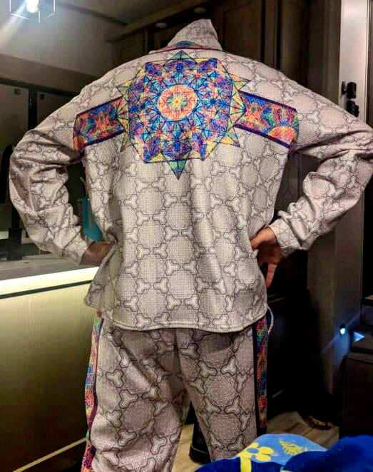 64 Point Star Tetrahedron Day Trip Plush Hoodie Tracksuit Top