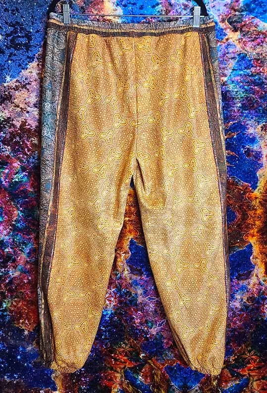 Golden 64 Point Star Tetrahedron Plush Tracksuit Sweatpants