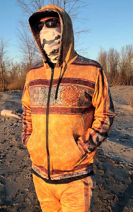 Golden Tetrahedron Premium Zip Hoodie