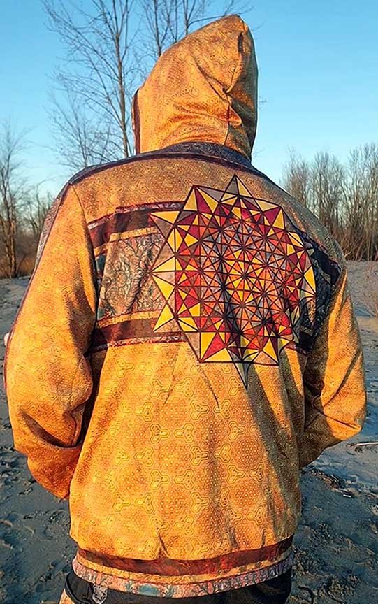 Golden Tetrahedron Premium Zip Hoodie