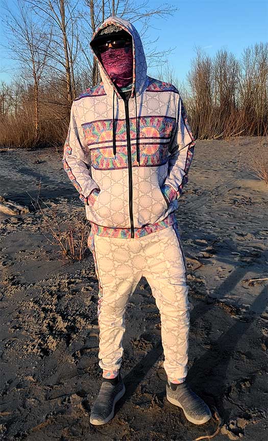 64 Point Star Tetrahedron Day Trip Premium Zip Hoodie