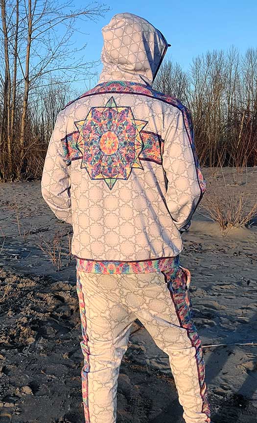 64 Point Star Tetrahedron Day Trip Premium Zip Hoodie