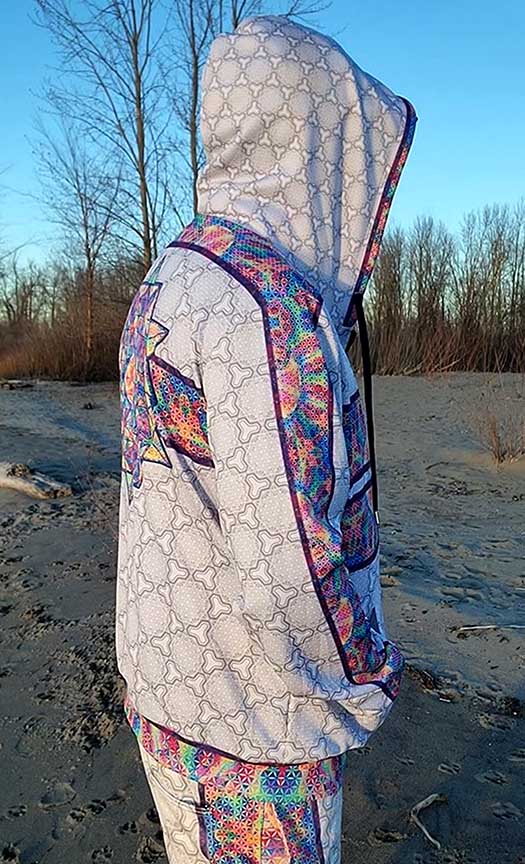64 Point Star Tetrahedron Day Trip Premium Zip Hoodie