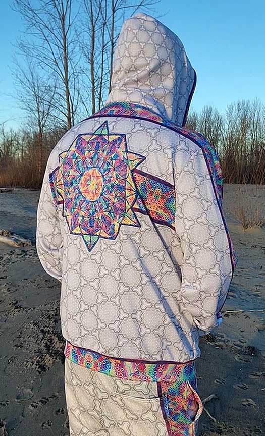 64 Point Star Tetrahedron Day Trip Premium Zip Hoodie