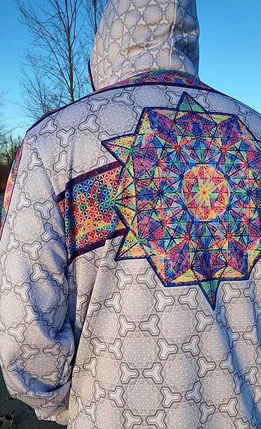 64 Point Star Tetrahedron Day Trip Premium Zip Hoodie