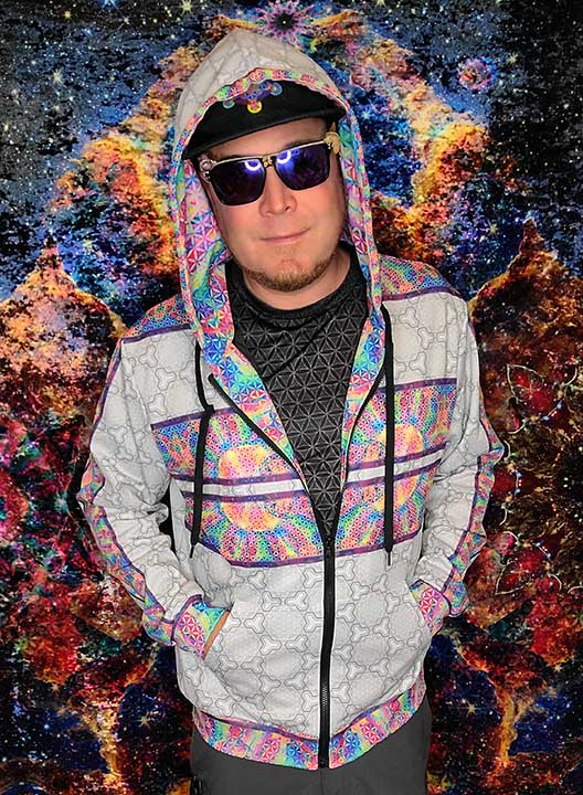 64 Point Star Tetrahedron Day Trip Premium Zip Hoodie