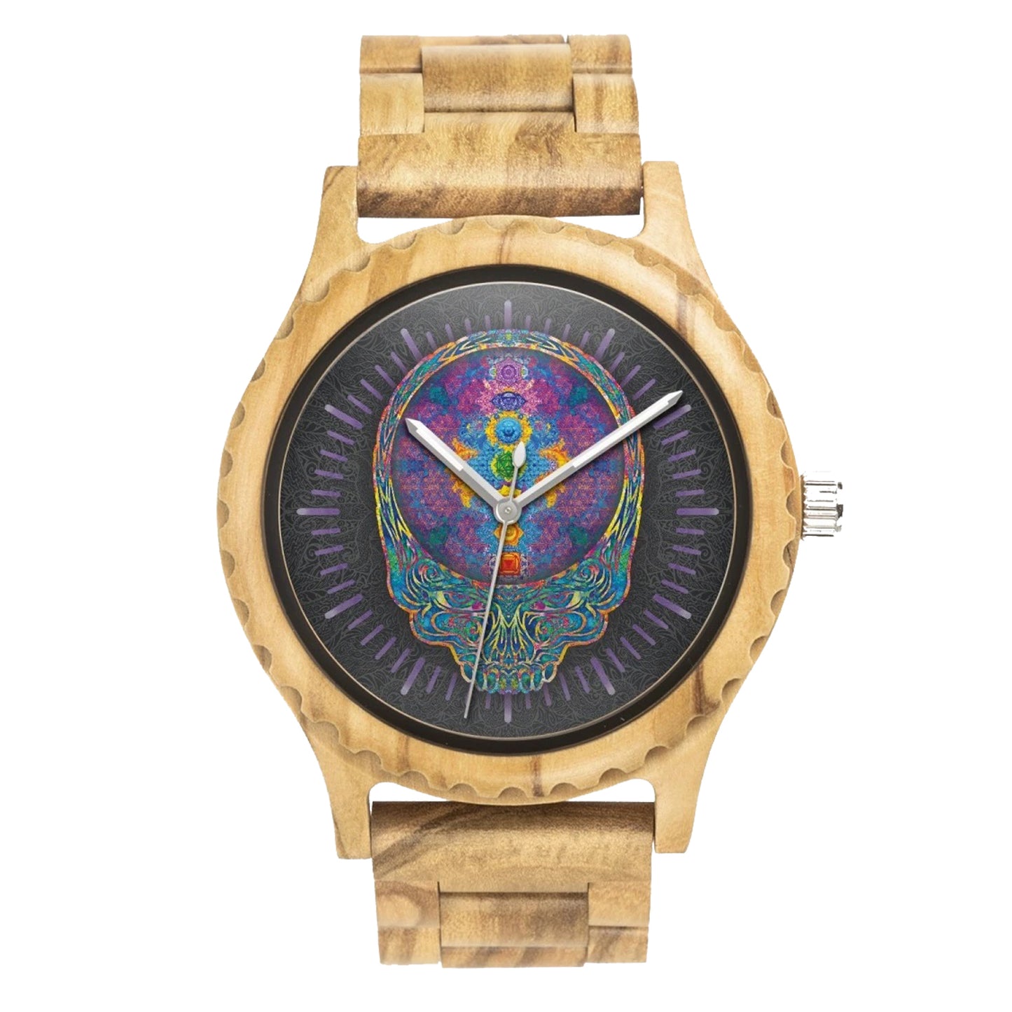 Chakra Stealie Wood Watch