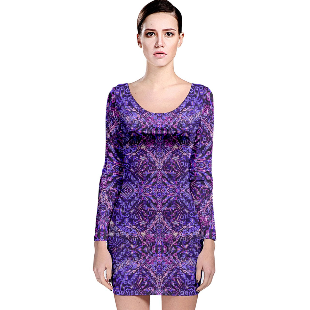 velvet dress sleeves Long Sleeve Velvet Bodycon Dress