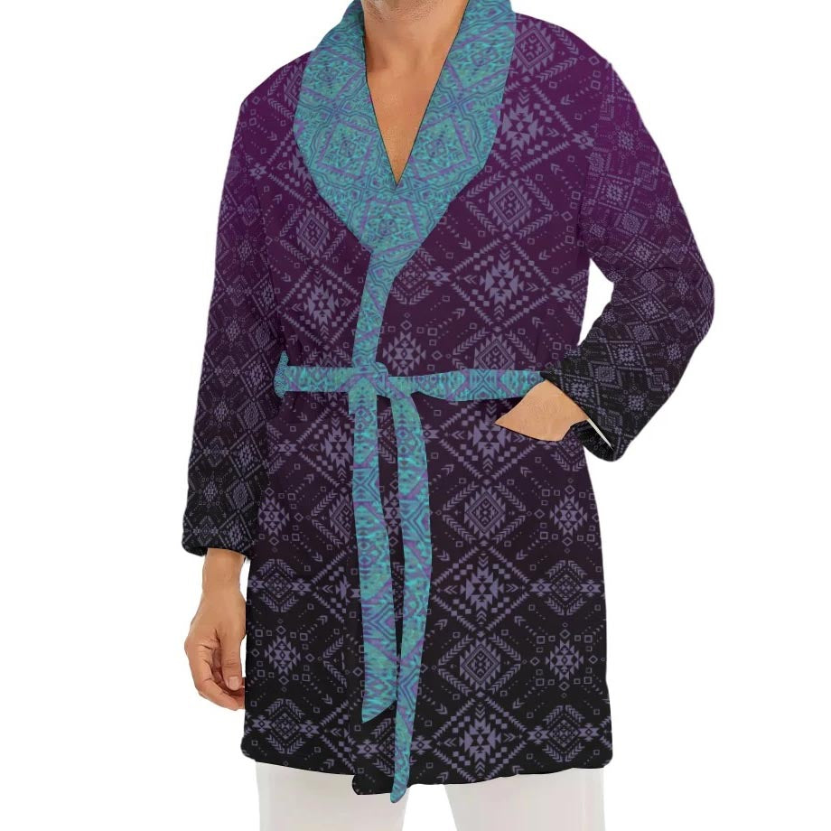 Aztec Elephant Plush Fleece Robe