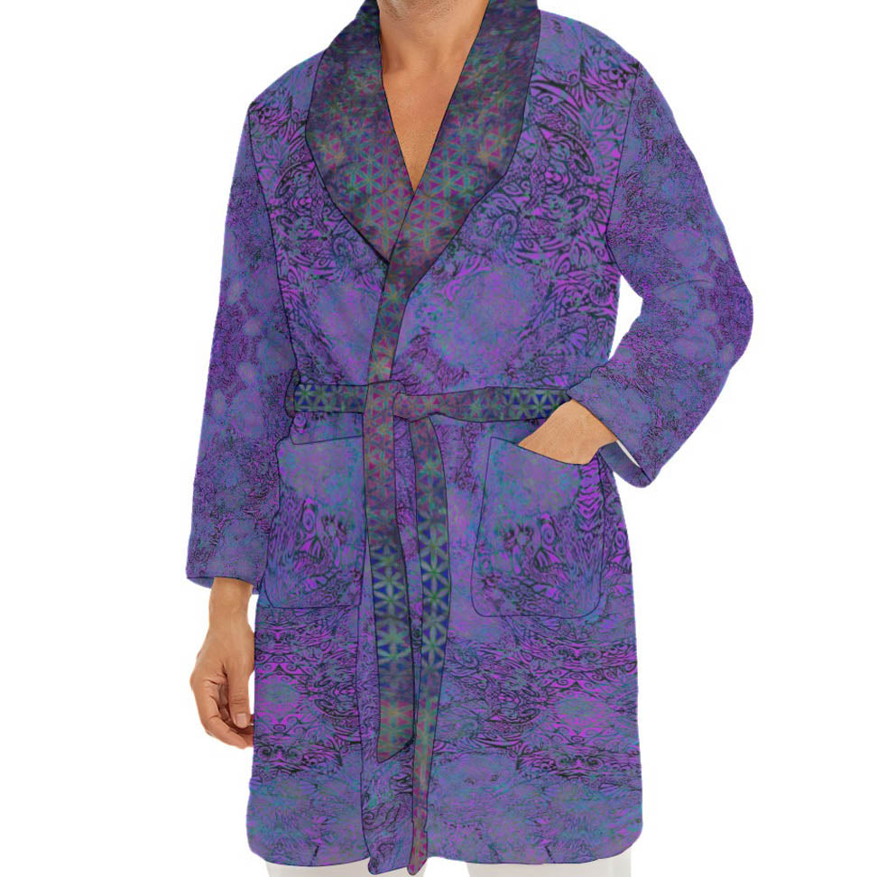 Psychedelic Lama Plush Fleece Robe