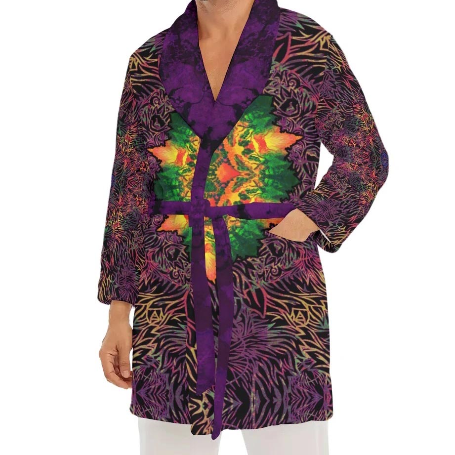 Tribal Lion Plush Fleece Robe