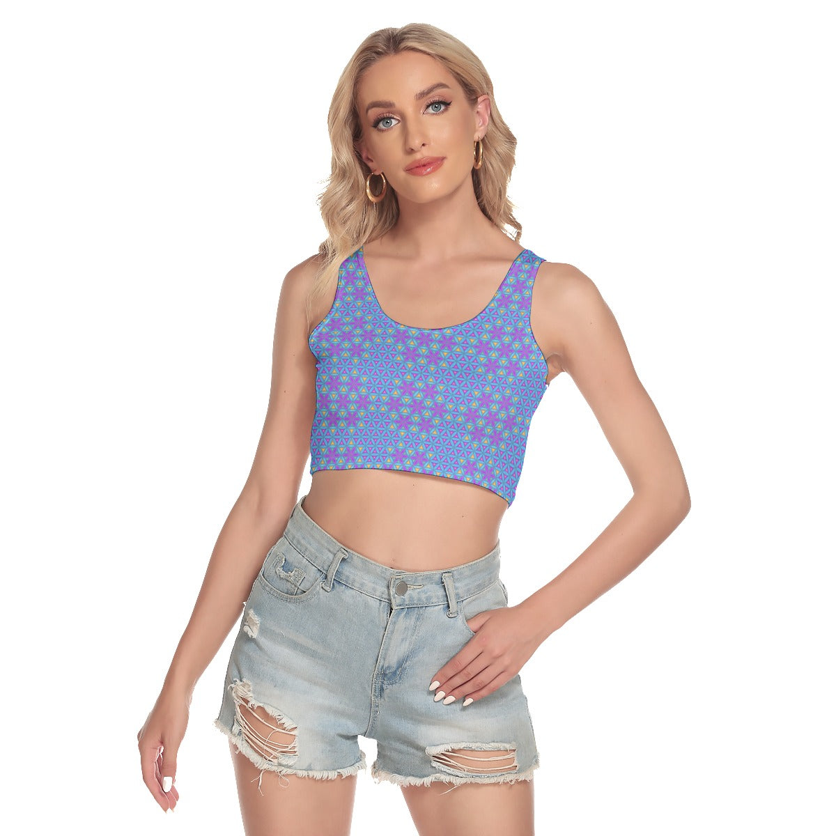 Honeycomb Flower of Life Crop Tank Top