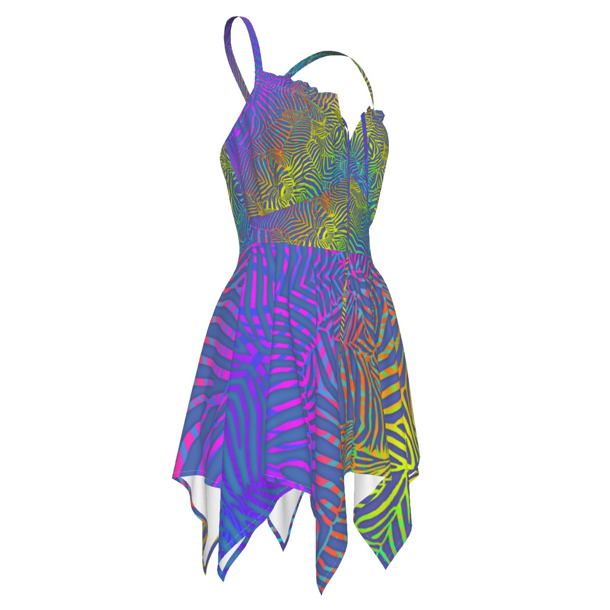 Neon Zebra Fairy 6 point Dress