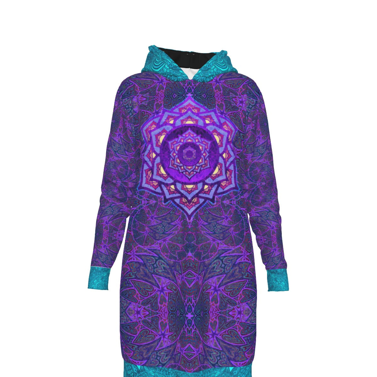 Purple Hearts Chakra Hoodie Dress