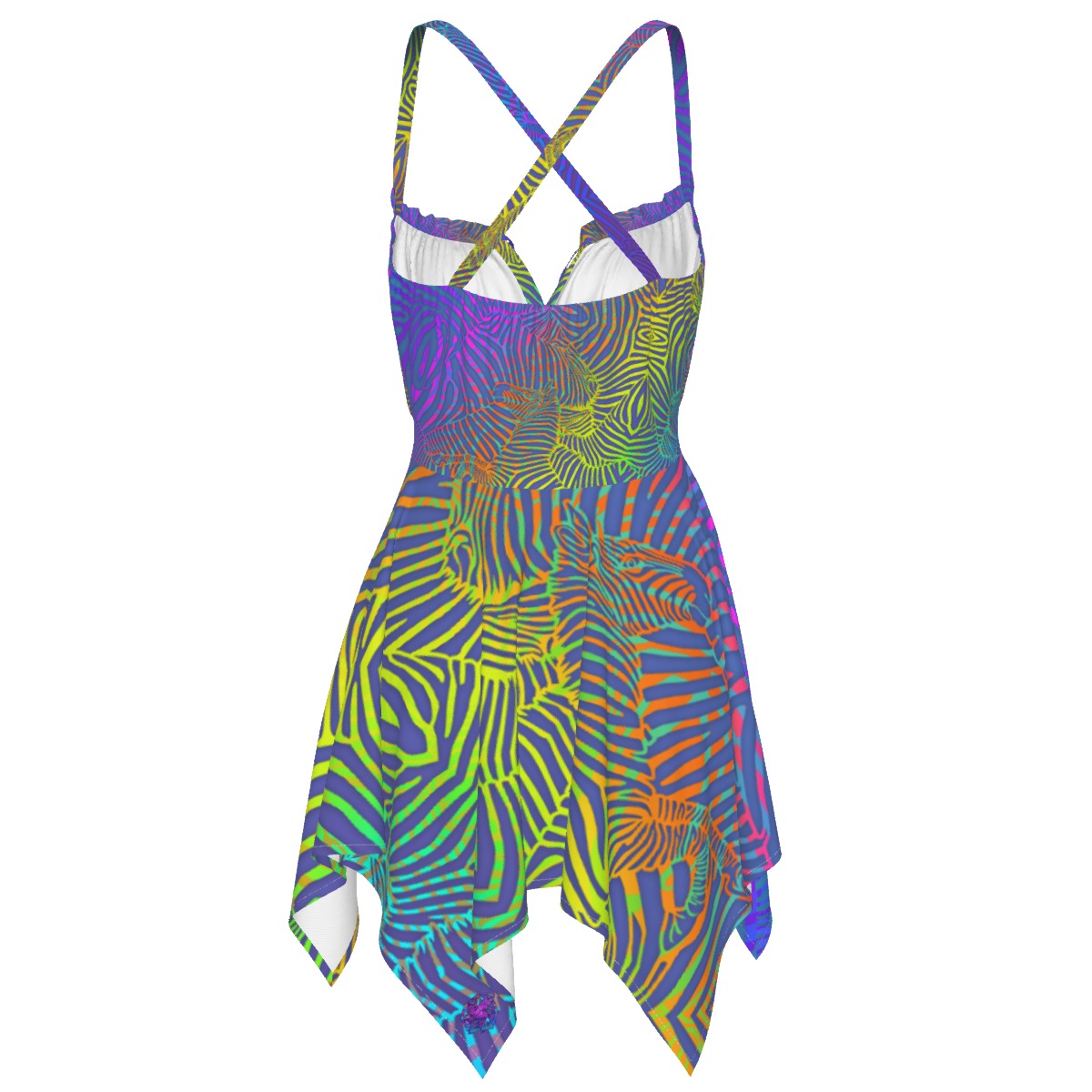 Neon Zebra Fairy 6 point Dress