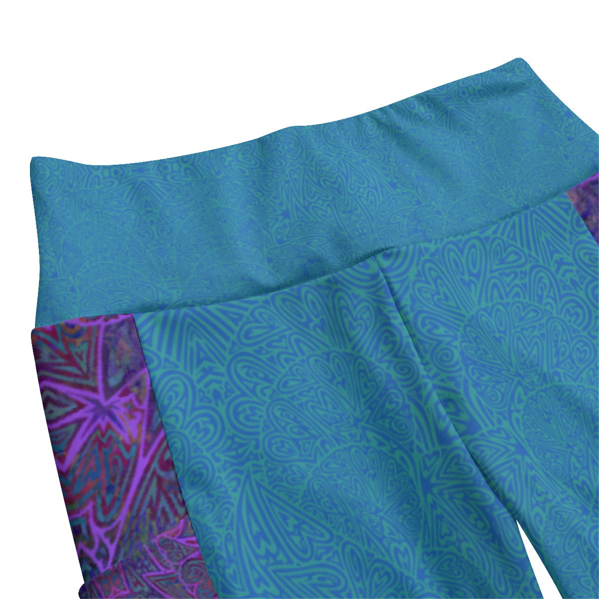 Blue Hearts High Waist Leggings With Side Pockets