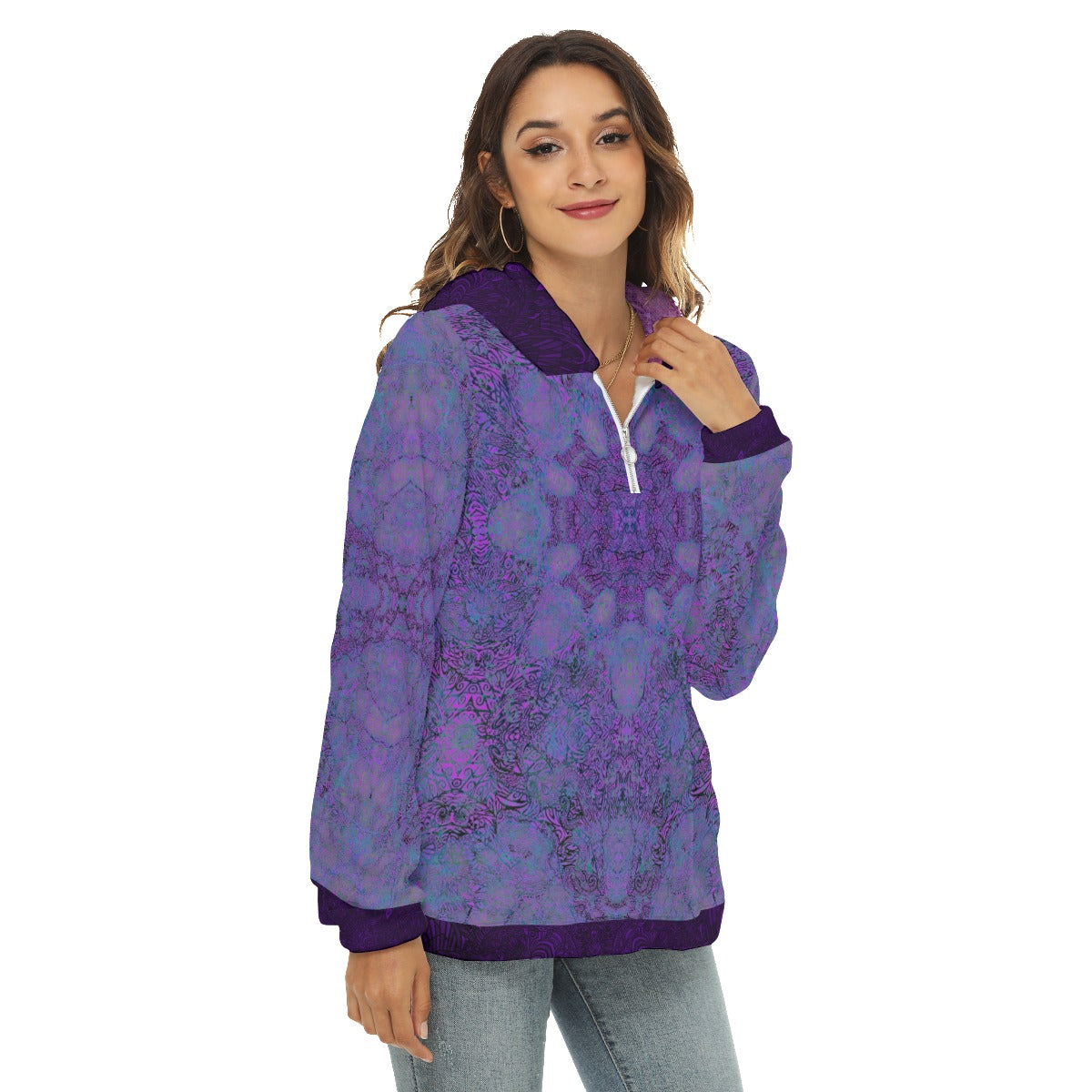 Purple Octopus Plush Fleece Hoodie