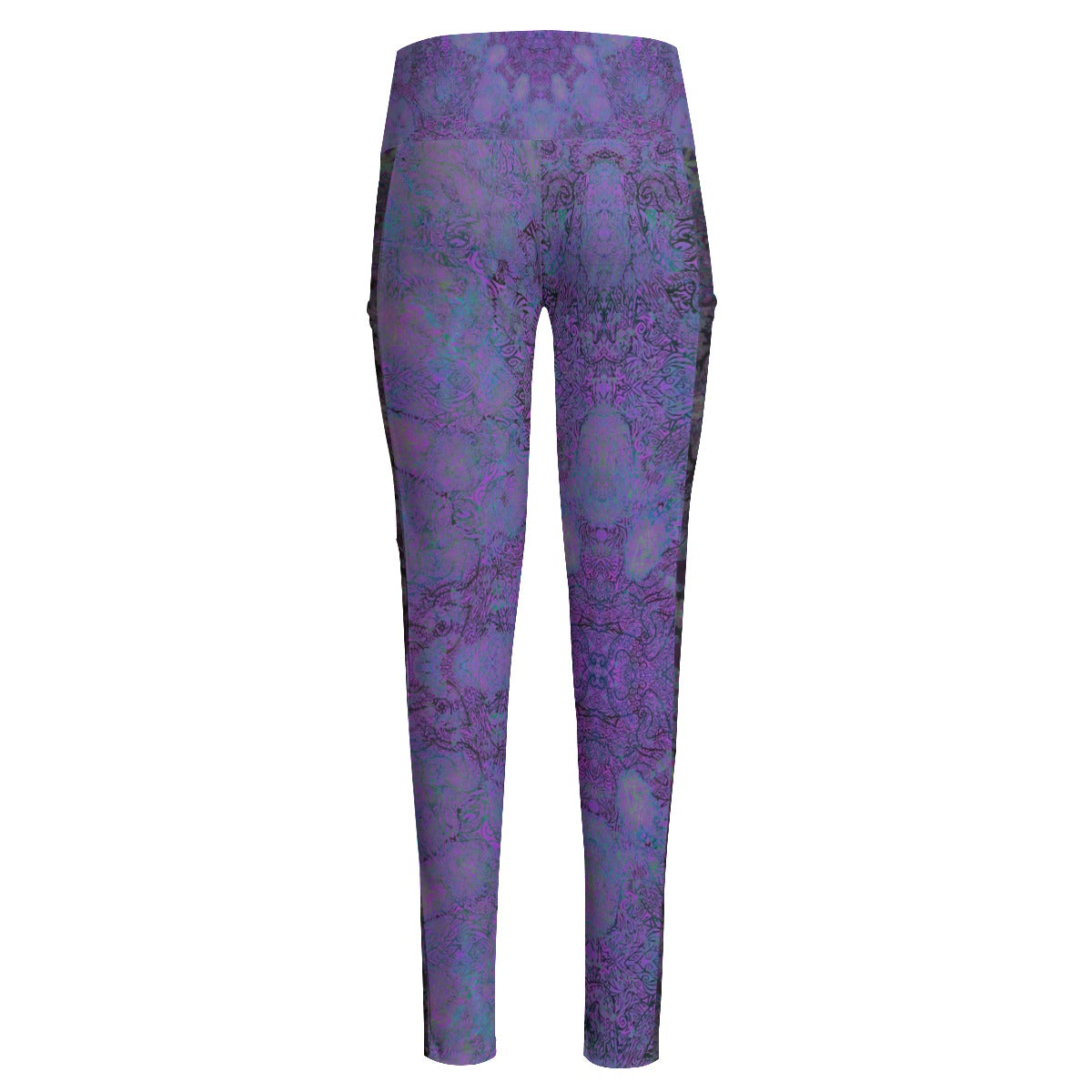 Purple Octopus High Waist Leggings With Side Pockets