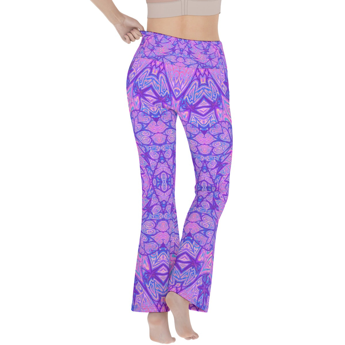 Purple Heart Chakras Flare Yoga Pants