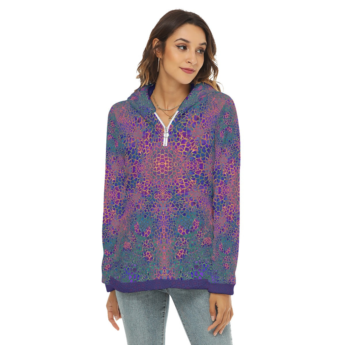 Prancing Giraffe Plush Fleece Hoodie