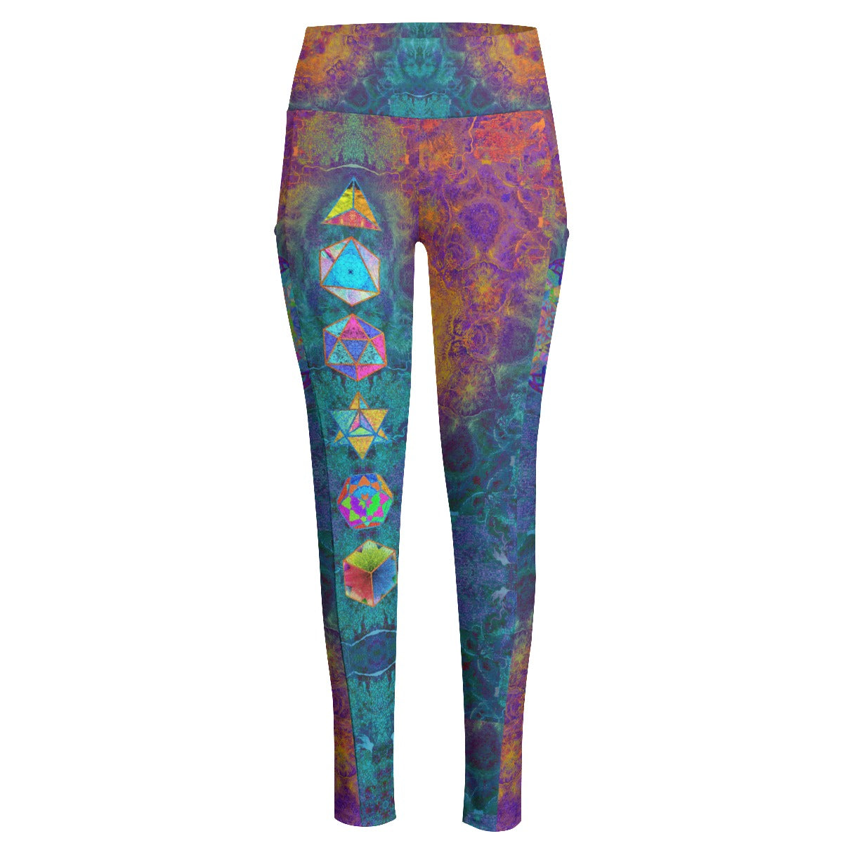 Platonic Solids High Waist Leggings With Side Pockets