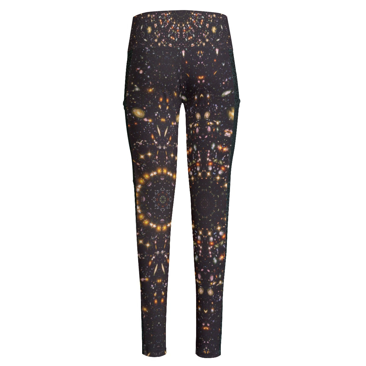Galactic Mandala High Waist Leggings With Side Pockets