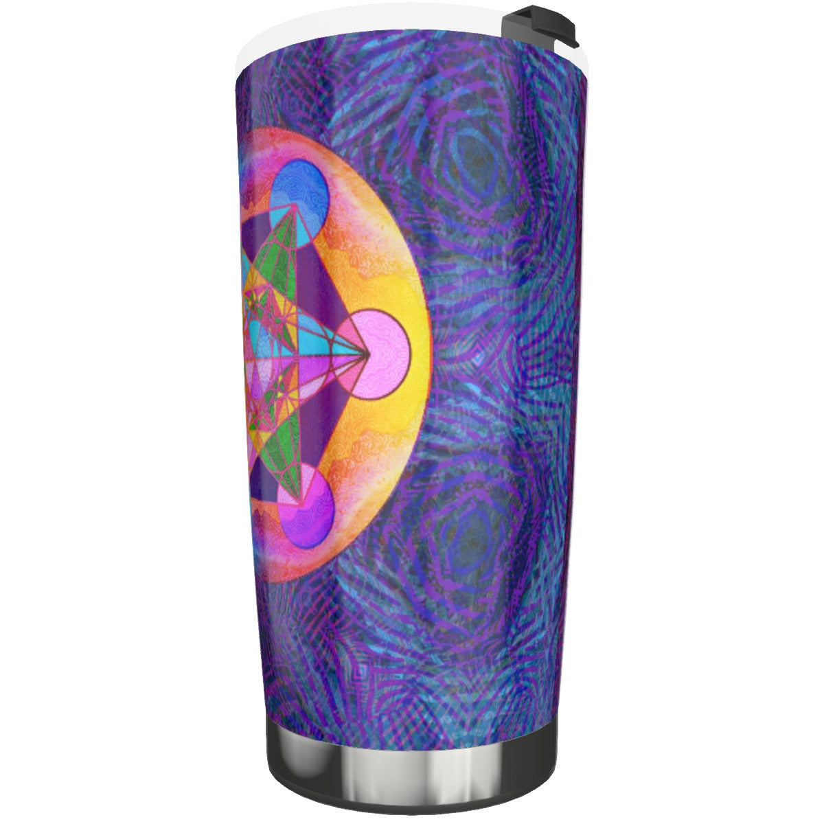 Metatrons Cube Purple Stainless Steel Tumbler 20oz