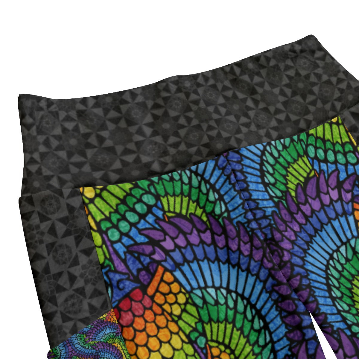 Rainbow Eagle of Horus High Waist Leggings With Side Pockets