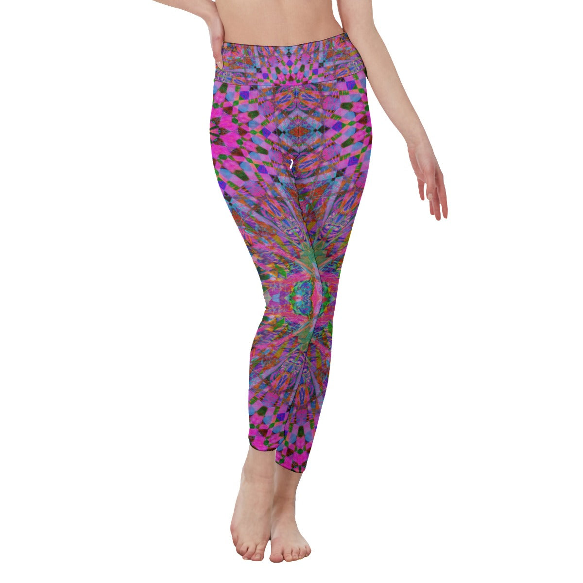 Pink Starburst Mid-Rise Leggings