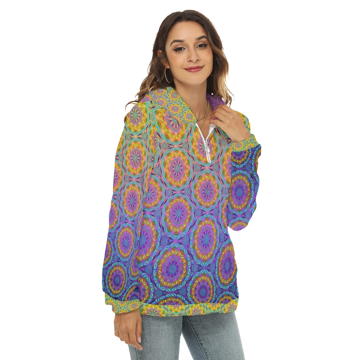 Birth of a Flower Power Plush Fleece Hoodie