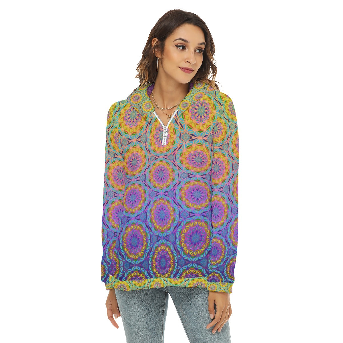 Birth of a Flower Power Plush Fleece Hoodie