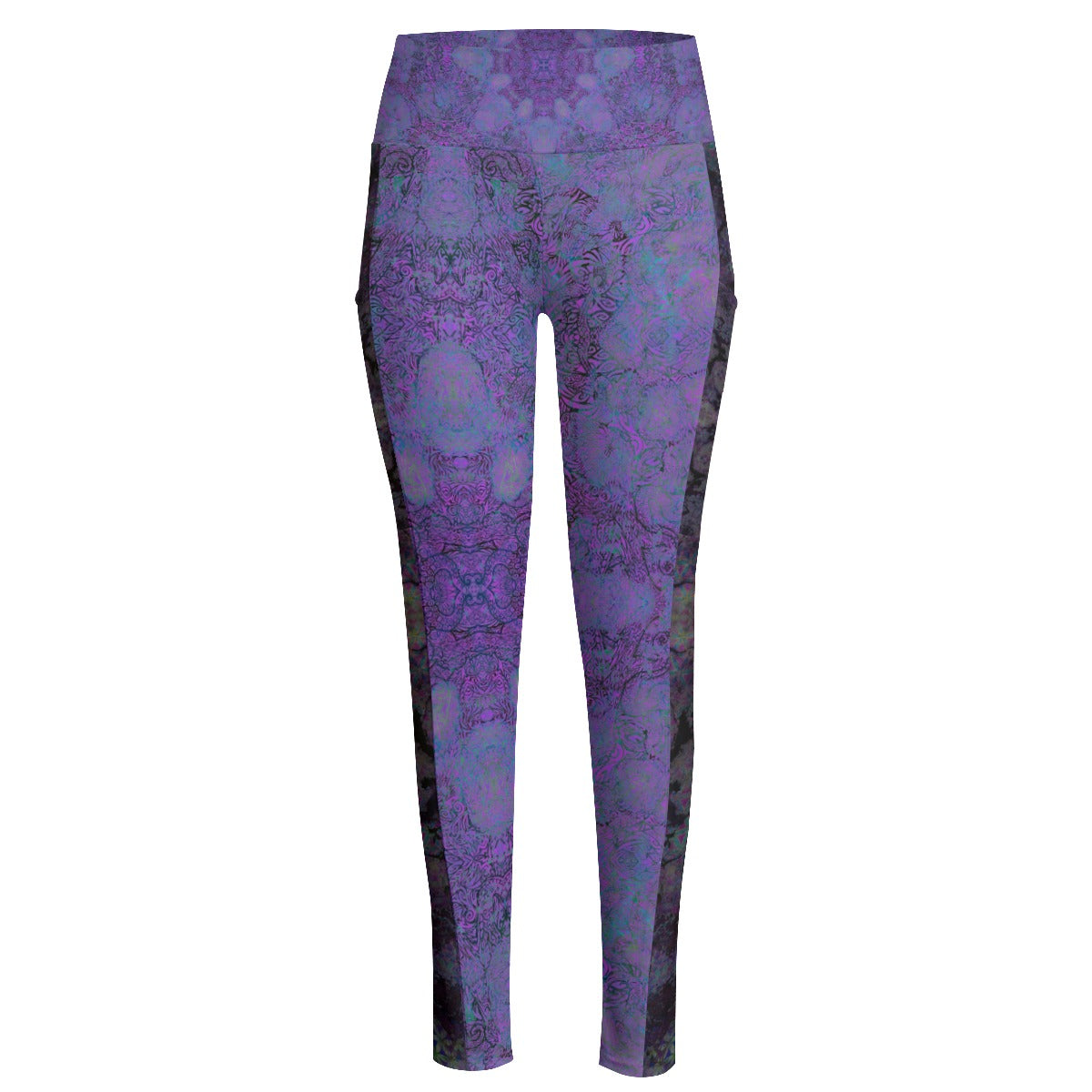 Purple Octopus High Waist Leggings With Side Pockets