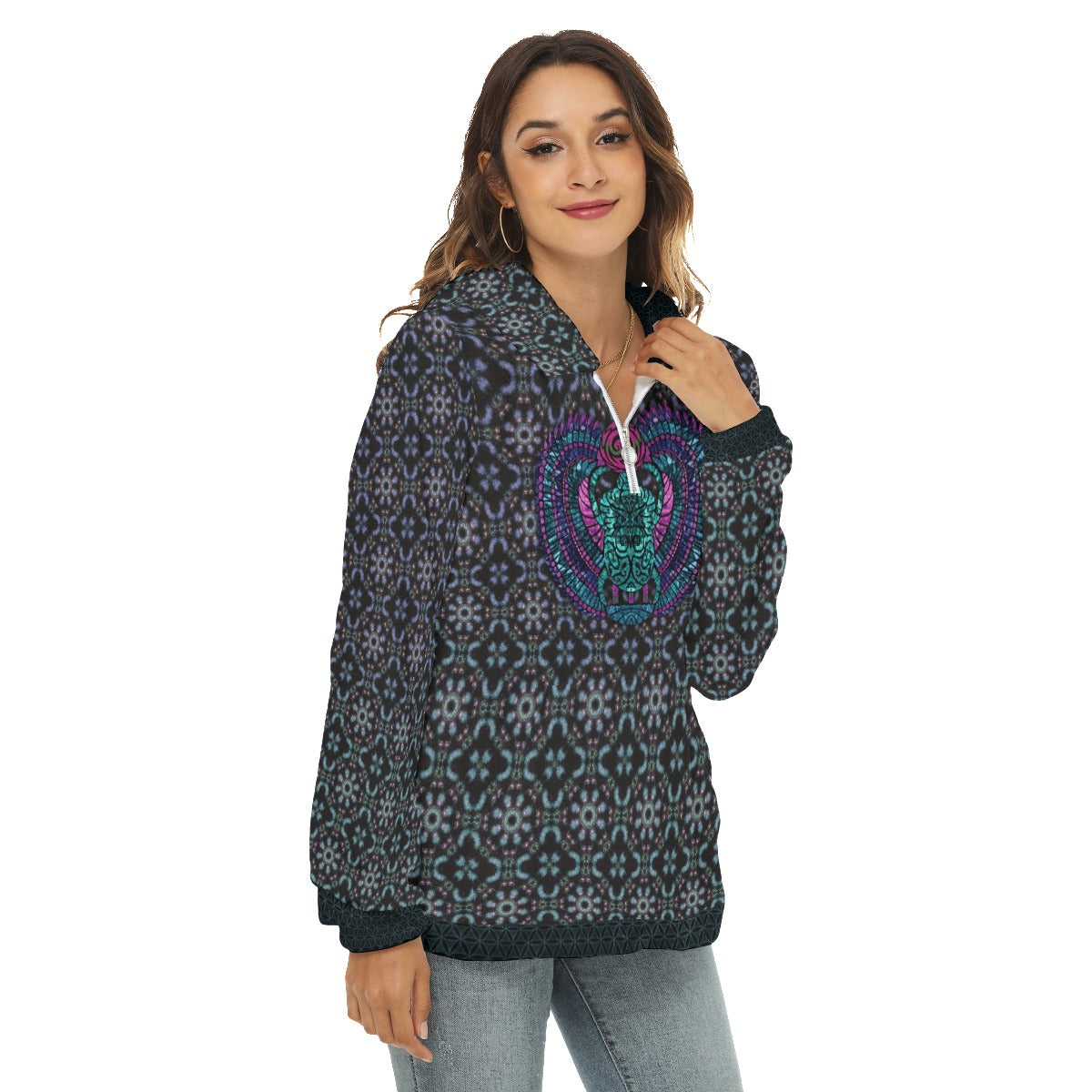 Winged Scarab Plush Fleece Hoodie