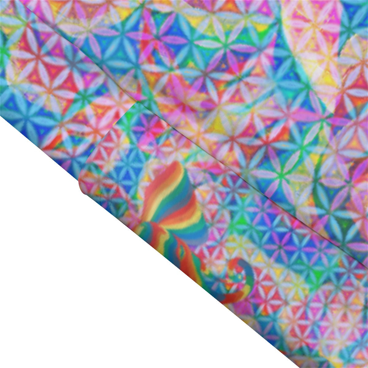 Rainbow Elephant Flowers High Waist Leggings With Side Pockets