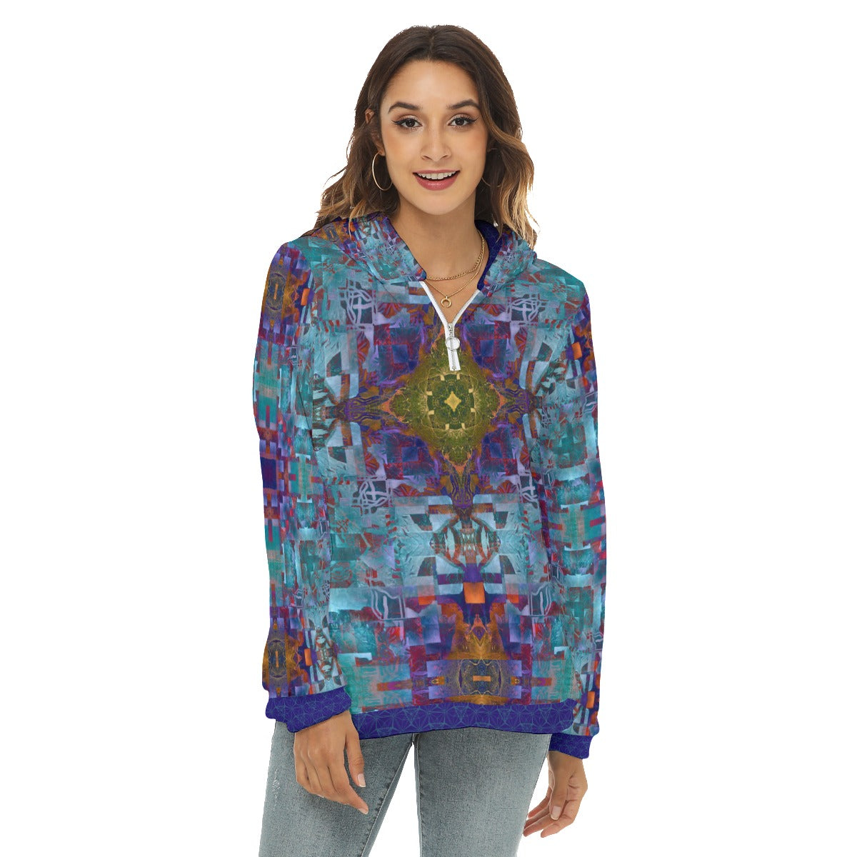 Platonic Solids Earth Plush Fleece Hoodie