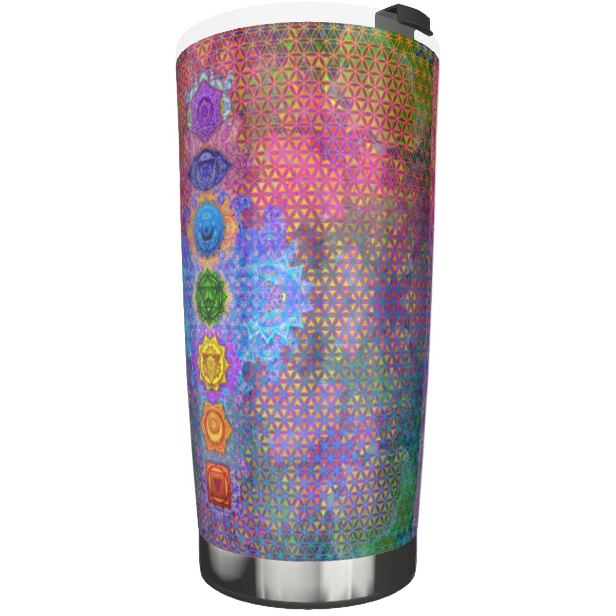 Chakra Flower of Life Stainless Steel Tumbler 20oz