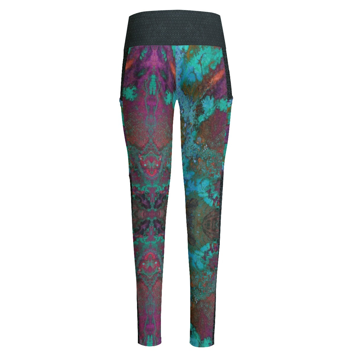 Sea Serpent High Waist Leggings With Side Pockets