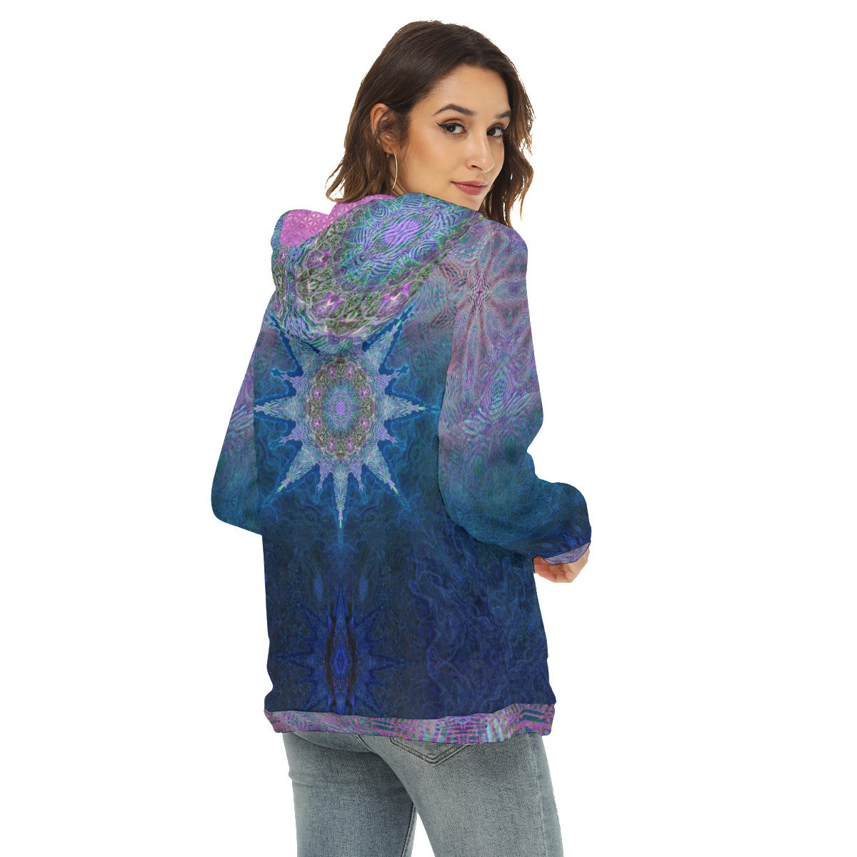 Jupiter Zebra Star Plush Fleece Hoodie