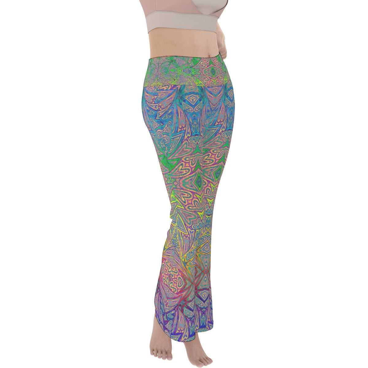 Rainbow Hearts Flare Yoga Pants
