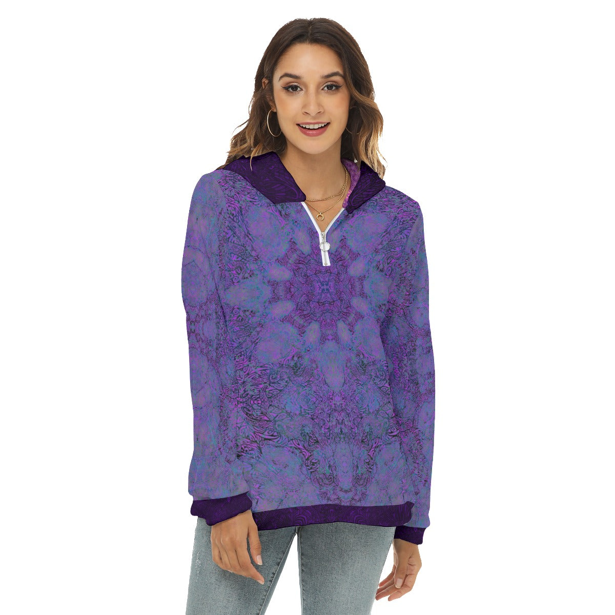 Purple Octopus Plush Fleece Hoodie