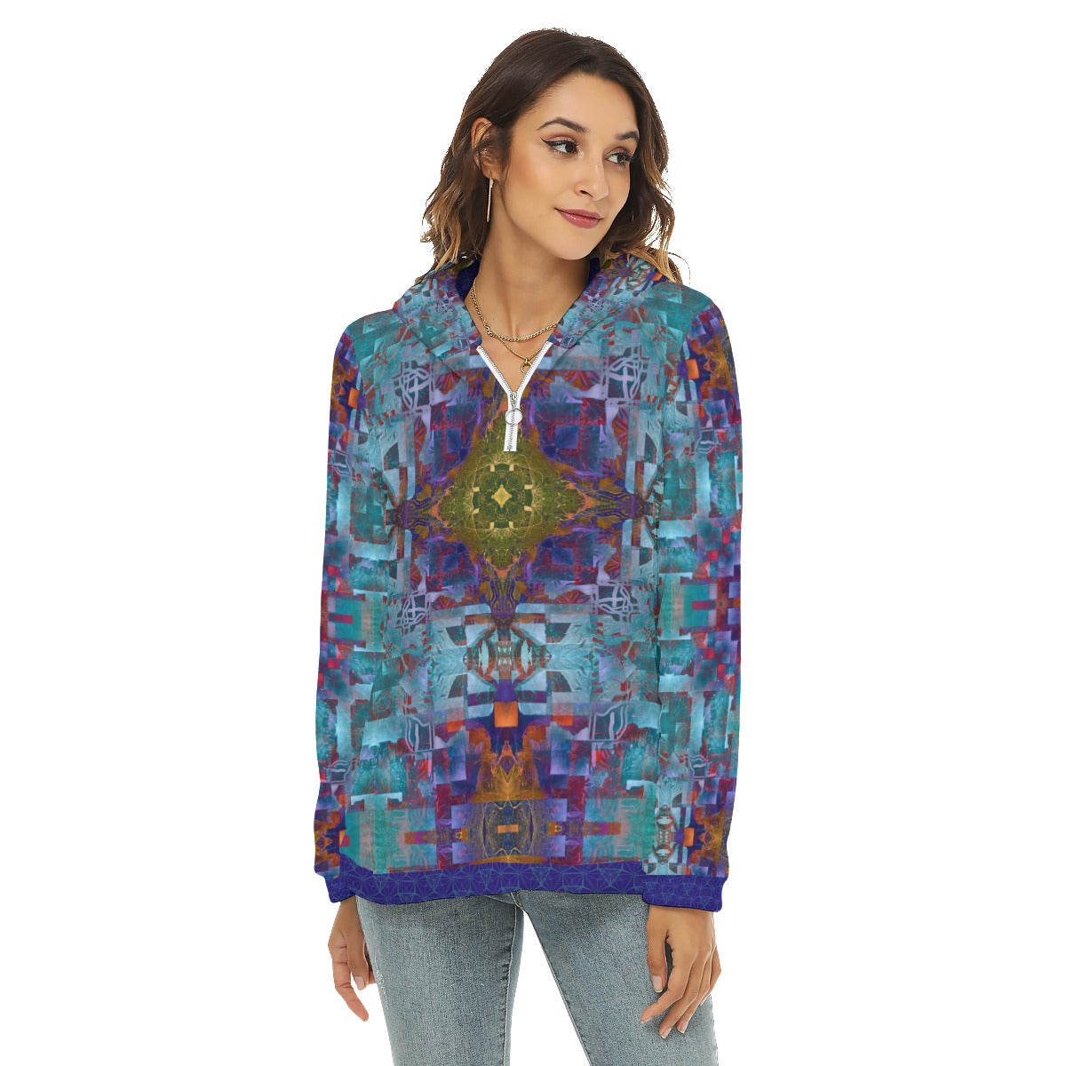 Platonic Solids Earth Plush Fleece Hoodie