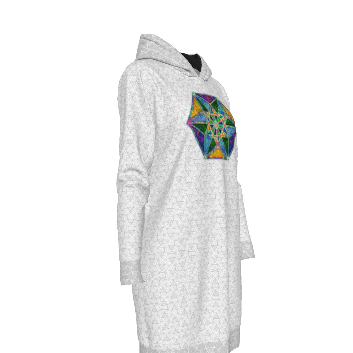 Vector Equilibrium Blanco Hoodie Dress