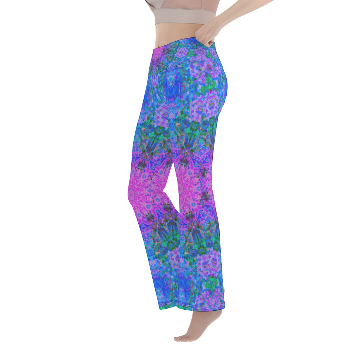 Blue Waves Flare Yoga Pants