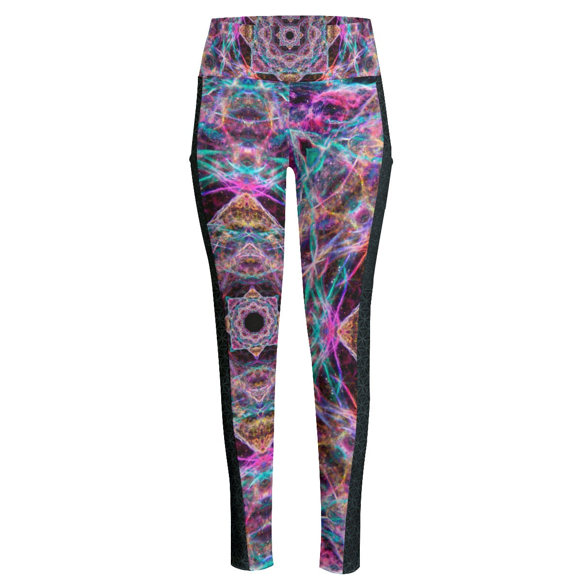 Veil Nebula Mandala High Waist Leggings With Side Pockets