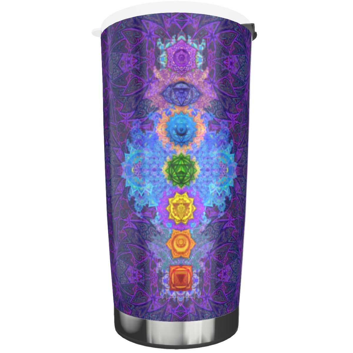 Purple Heart Chakras Stainless Steel Tumbler 20oz