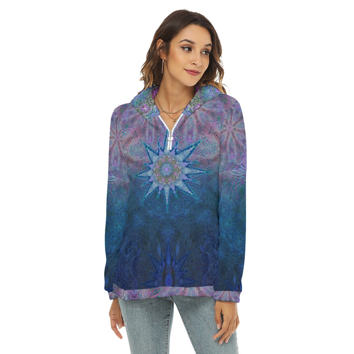 Jupiter Zebra Star Plush Fleece Hoodie