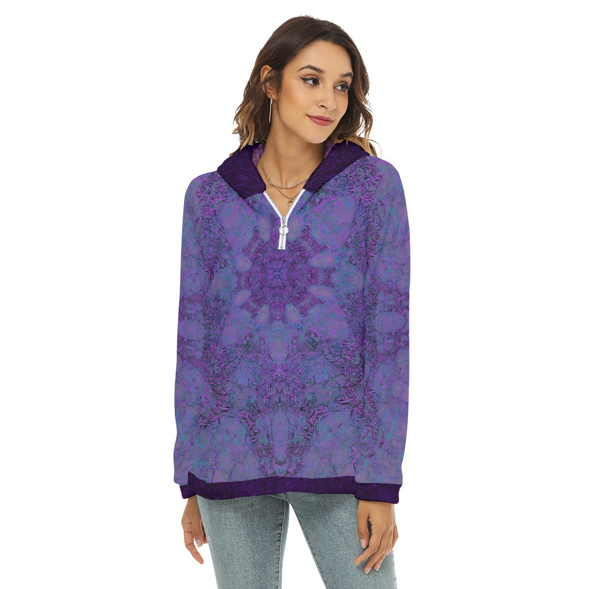 Purple Octopus Plush Fleece Hoodie