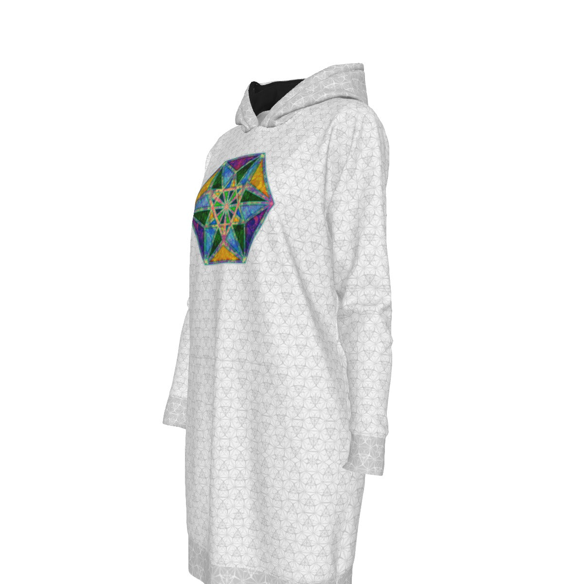 Vector Equilibrium Blanco Hoodie Dress
