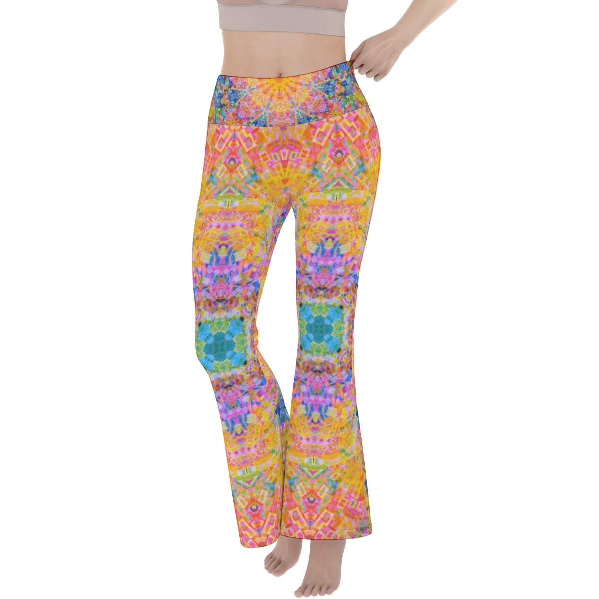 Psychedelic Waves Flare Yoga Pants